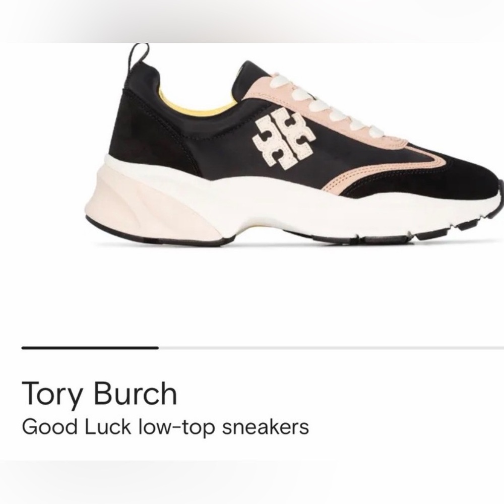 Tory Burch Black and Pink Low-Top Sneakers